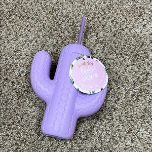 3/$20 SALE  | Purple Cactus Tumbler with Straw